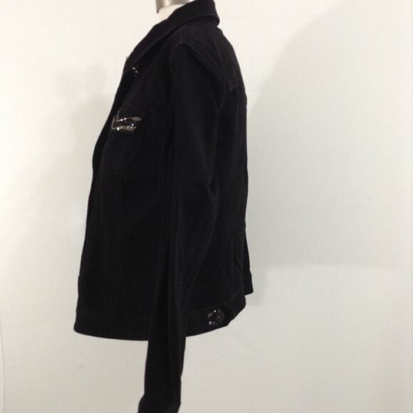 Chico’s Black Jean Jacket Size Small - Picture 3 of 7